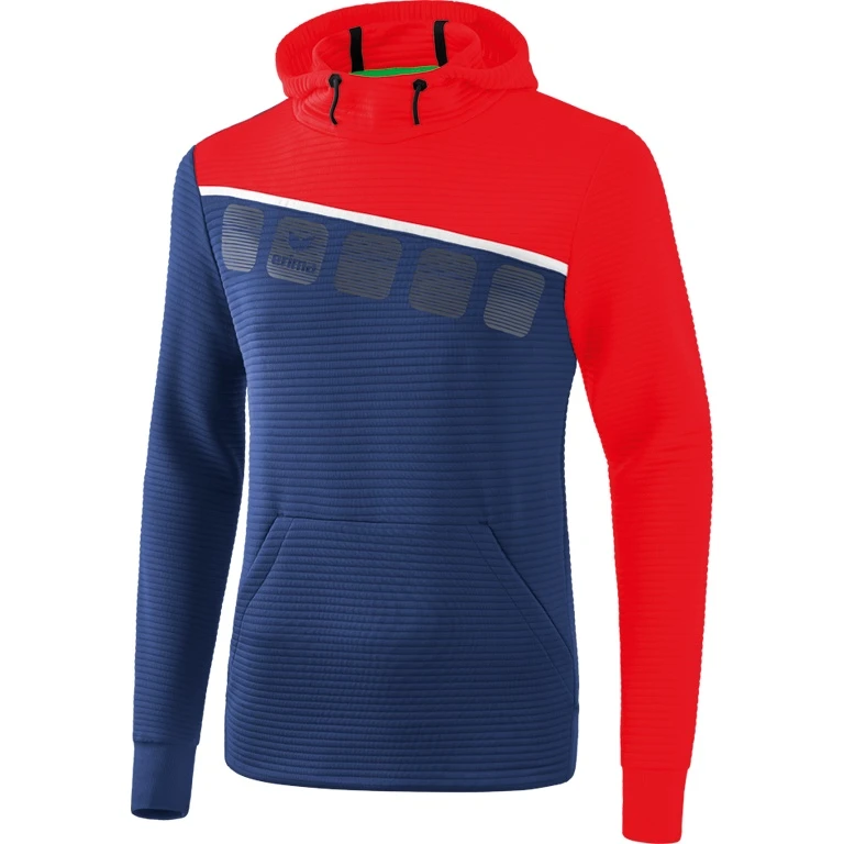 Erima Kapuzenpullover Hoodie 5C Navyblau/rot Herren 1 Erima Kapuzenpullover Hoodie 5C Navyblau/rot Herren