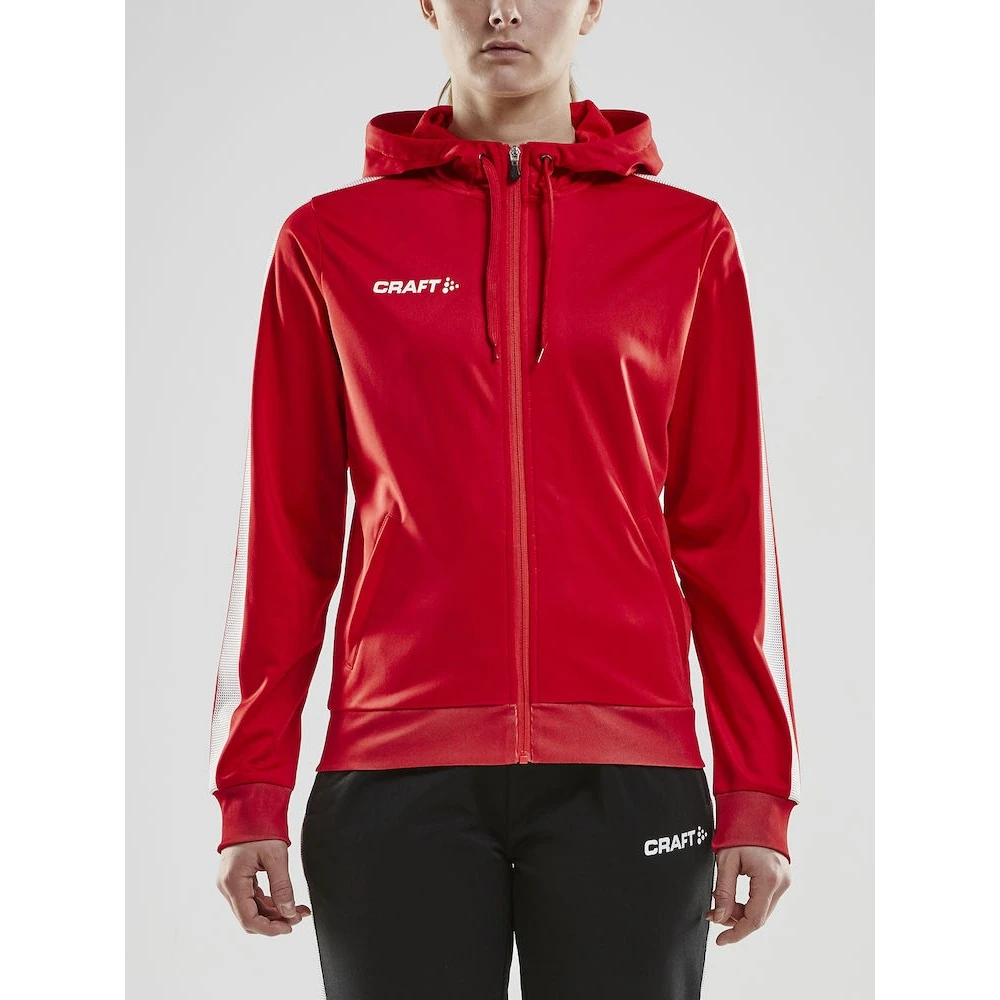 Craft Kapuzenjacke Hoodie Fullzip Pro Control Rot/weiss Damen 1 Craft Kapuzenjacke Hoodie Fullzip Pro Control Rot/weiss Damen