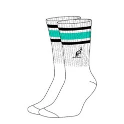 Australian Tennissocke Stripes Weiss/aqua/schwarz - 1 Paar