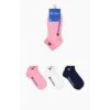 Champion Tennissocken (Baumwolle) Quarter C Logo-Print 2022 Rosa/weiss/navyblau Herren - 3 Paar