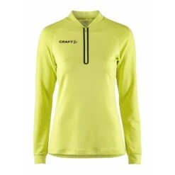 Craft Sport-Langarmshirt Extend Halfzip (hohe Bewegungsfreiheit, Bequeme Passform) Gelb Damen