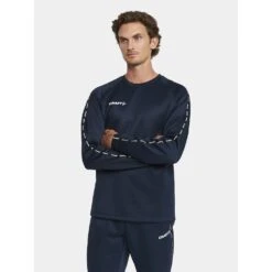 Craft Sport-Langarmshirt Squad 2.0 Crew Neck (rec. Polyester, Optimale Bewegungsfreiheit) Navyblau Herren