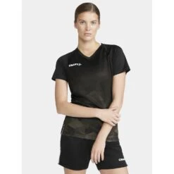 Craft Sport-Shirt (Trikot) Premier Fade Jersey (rec. Polyester, V-Ausschnitt) Schwarz Damen