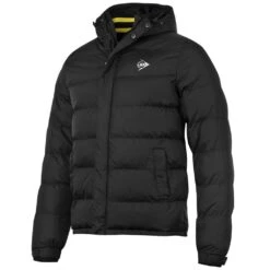 Dunlop Sport-Jacke Essentials Padded Jacket (gefüttert, Seitentaschen) Schwarz Herren