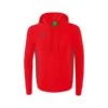 Erima Kapuzenpullover Essential Team Kapuzensweat (weiche Baumwolle, Rippbündchen) Rot/grau Herren