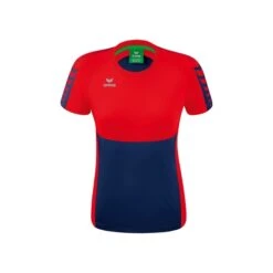 Erima Sport-Shirt Six Wings (100% Polyester, Taillierter Schnitt, Schnelltrocknend) Navyblau/rot Damen