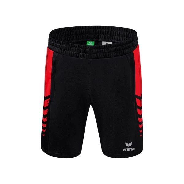 Erima Sport-Hose Six Wings Worker Shorts Kurz (100% Polyester, Ohne Innenslip, Bequem) Schwarz/rot Jungen 1 Erima Sport-Hose Six Wings Worker Shorts Kurz (100% Polyester, Ohne Innenslip, Bequem) Schwarz/rot Jungen