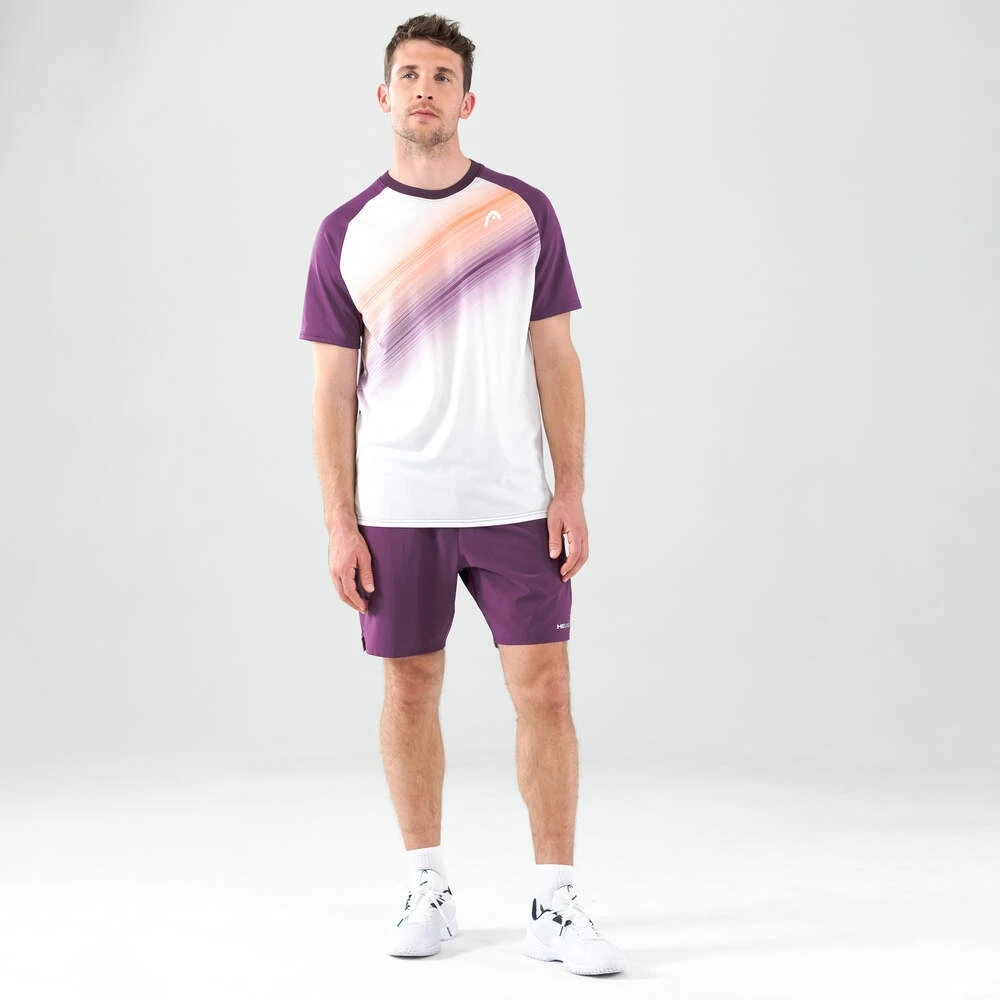 Head Tennis-Tshirt Performance 2023 (Moisture Transfer Microfiber Technologie) Violett/weiss Herren 2 Head Tennis-Tshirt Performance 2023 (Moisture Transfer Microfiber Technologie) Violett/weiss Herren – Bild 2