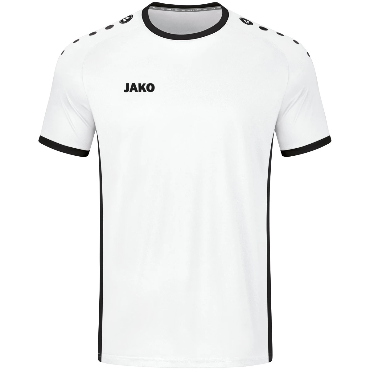 JAKO Sport-Tshirt Trikot Primera Kurzarm (schlichtes Design, Polyester-Interlock) Weiss/schwarz Herren 2 JAKO Sport-Tshirt Trikot Primera Kurzarm (schlichtes Design, Polyester-Interlock) Weiss/schwarz Herren – Bild 2