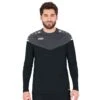 JAKO Sport-Langarmshirt Sweat Champ 2.0 (100% Polyester) Schwarz Herren