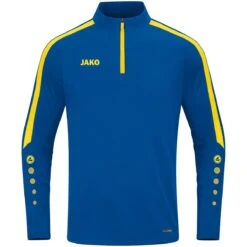 JAKO Langarmshirt Ziptop Power (rec. Polyester, Hochelastisch) Royalblau/gelb Herren