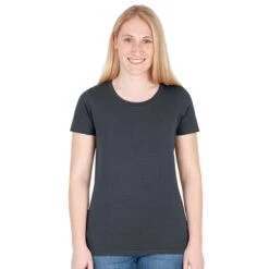 JAKO Freizeit-Shirt Organic Stretch (Bio-Baumwolle) Anthrazitgrau Damen