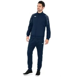 JAKO Trainingsanzug Polyester Classico (Jacke Und Hose, 100% Polyester) Marineblau Herren