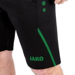 JAKO Trainingshose (Short) Challenge - Double-Stretch-Knit, Seitentaschen Mit Reissverschluss - Schwarz/grün Herren -Tennis Meister JAKO Trainingshose Challenge 8521 813 3 1200x1200 1
