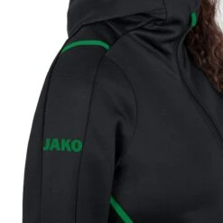 JAKO Freizeitjacke Challenge Mit Kapuze (100% Polyester) Schwarz/grün Damen -Tennis Meister Jako Freizeitjacke Challenge Damen 9821 503 4 1200x1200 1