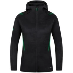 JAKO Freizeitjacke Challenge Mit Kapuze (100% Polyester) Schwarz/grün Damen -Tennis Meister Jako Freizeitjacke Challenge Damen 9821 503 6 1200x1200 1