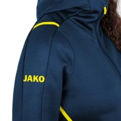 JAKO Freizeitjacke Challenge Mit Kapuze (100% Polyester) Dunkelblau/gelb Damen -Tennis Meister Jako Freizeitjacke Challenge Damen 9821 512 4 1200x1200 1