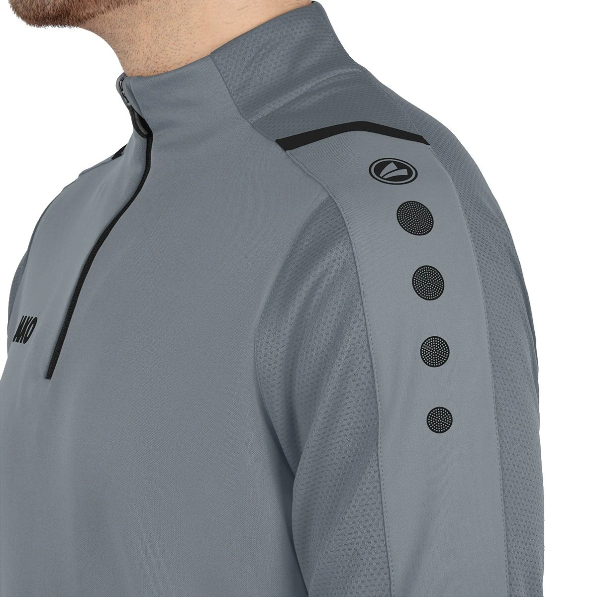 JAKO Langarmshirt Ziptop Challenge - Fleece-Innenseite, Zip-Reissverschluss - Grau Herren 4 JAKO Langarmshirt Ziptop Challenge - Fleece-Innenseite, Zip-Reissverschluss - Grau Herren – Bild 4