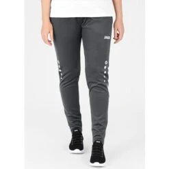 JAKO Trainingshose Pant Challenge (Double-Stretch-Knit, Atmungsaktiv, Hoher Tragekomfort) Lang Anthrazit/weiss Damen