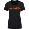 JAKO Freizeit-Shirt Promo (Bio-Baumwolle) Schwarzmeliert/orange Damen