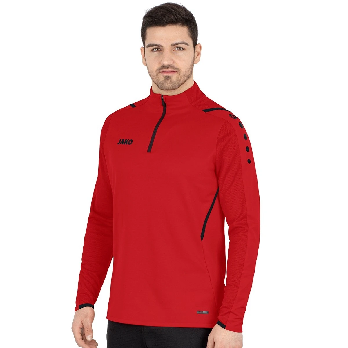 JAKO Langarmshirt Ziptop Challenge - Fleece-Innenseite, Zip-Reissverschluss - Rot Herren 1 JAKO Langarmshirt Ziptop Challenge - Fleece-Innenseite, Zip-Reissverschluss - Rot Herren