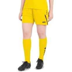 JAKO Sporthose Short Challenge (Polyester-Interlock, Ohne Innenslip) Kurz Gelb Damen