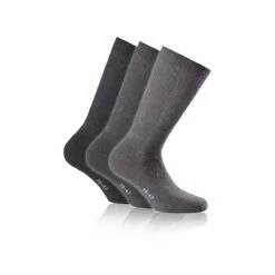Rohner Tennissocken Crew Basic (superweich) Hellgrau/grau/dunkelgrau - 3 Paar