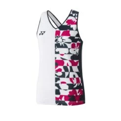 Yonex Badminton-Tank Top V-Neck Tournament 2023 Weiss Damen