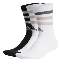 ADIDAS PERFORMANCE Adidas Sportsocken Crew Bold 3-Streifen Cushioned Weiss/schwarz - 3 Paar