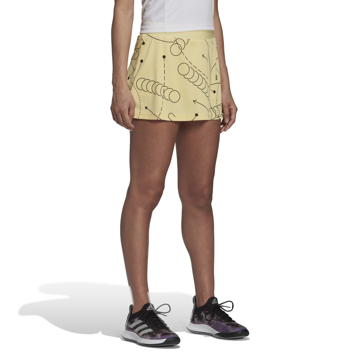 ADIDAS PERFORMANCE Adidas Tennisrock Club Graphic Aeroready (integrierte Tight Mit Balltaschen) Gelb Damen 4 ADIDAS PERFORMANCE Adidas Tennisrock Club Graphic Aeroready (integrierte Tight Mit Balltaschen) Gelb Damen – Bild 4