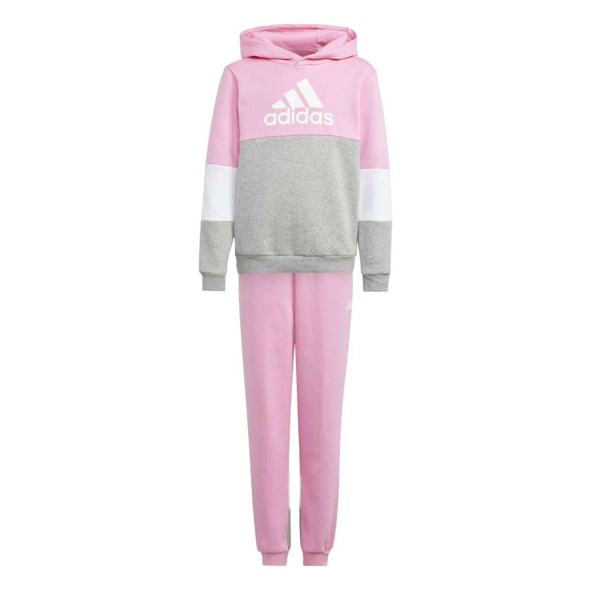 ADIDAS PERFORMANCE Adidas Trainingsanzug Colourblock Fleece (Baumwollmix) Pink/grau Mädchen 1 ADIDAS PERFORMANCE Adidas Trainingsanzug Colourblock Fleece (Baumwollmix) Pink/grau Mädchen